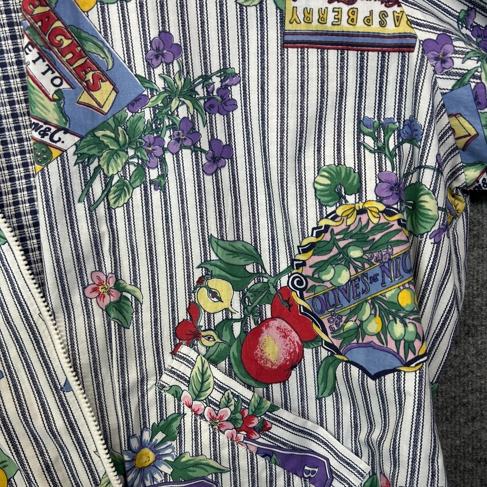 Vintage Men's Reversible Novelty Fruit Print Bomber Jacket Long Sleeve - Large - Picture 4 of 9